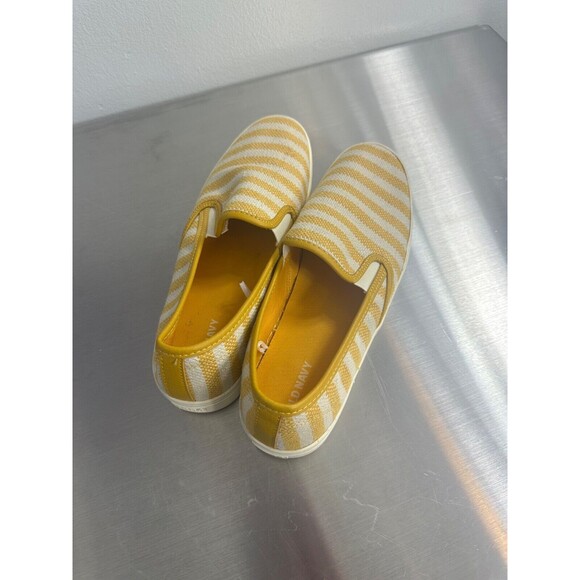 Old Navy Women's Yellow Stripe Canvas Slip On Loafer Sneaker Shoe Size 9 - Picture 5 of 8
